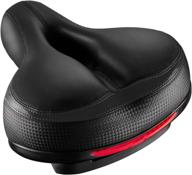 🚴 roguoo bike seat: ultimate comfort with dual shock absorption & waterproof memory foam - reflective tape included logo