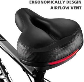 img 1 attached to 🚴 Roguoo Bike Seat: Ultimate Comfort with Dual Shock Absorption & Waterproof Memory Foam - Reflective Tape Included