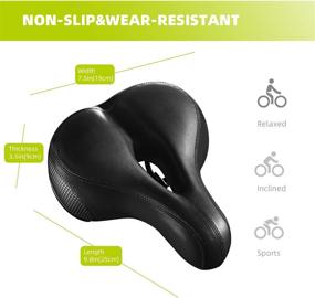 img 2 attached to 🚴 Roguoo Bike Seat: Ultimate Comfort with Dual Shock Absorption & Waterproof Memory Foam - Reflective Tape Included