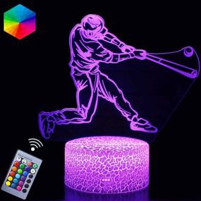 img 4 attached to Baseball 3D Night Light Lamp: Illuminate Your Kids' Bedroom with 16 Colors & Dimmable Illusion Effect - Perfect Gift for Baseball Lovers!