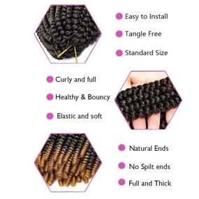 img 3 attached to 🦋 Яркий 7 пакетов весной Весна Twist Hair: 8 дюймов Bomb Passion Twist Crochet Hair для Butterfly Locs Ombre Spring Twist Crochet Hair Braiding Extensions (T1B/27)