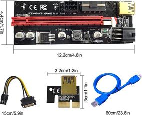 img 3 attached to Newest VER009S PCIE Riser Express Cable 1X To 16X (Dual-6Pin / Molex Power) With Led Graphics Extension Ethereum ETH Mining Powered PCI-E Riser Adapter Card Industrial Electrical