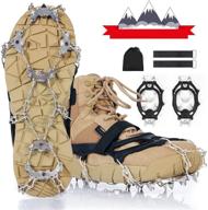 🧗 ipow crampons 21 metal spikes ice cleats grips for shoes boots snow ice traction cleats heavy duty shoe grip with double safe strap for men women walking hiking логотип