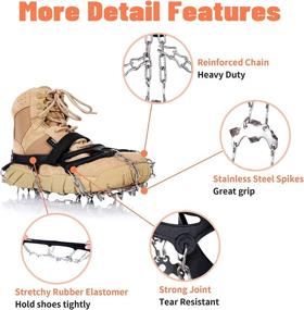 img 1 attached to 🧗 IPOW Crampons 21 Metal Spikes Ice Cleats Grips for Shoes Boots Snow Ice Traction Cleats Heavy Duty Shoe Grip with Double Safe Strap for Men Women Walking Hiking