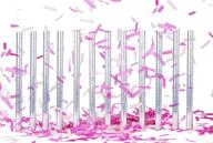 🎀 battife gender reveal confetti sticks for baby girl shower party - 12 pack of 14-inch tissue paper confetti flick stick wands, ideal for party supplies and decorations logo