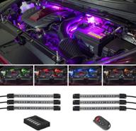 🌈 ledglow 6pc million color led engine bay under hood lighting kit - transform your car's engine with vibrant colors - control box & wireless remote included logo