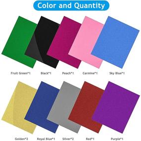 img 3 attached to 🎨 Sparkle up your DIY T-shirts with DCnicecolor Glitter Heat Transfer Vinyl HTV- 12 Pack 12"x10” Iron On Vinyl in Assorted Colors - A Glittery HTV Glitter Bundle for Heat Press Vinyl Enthusiasts