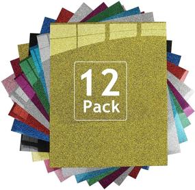 img 4 attached to 🎨 Sparkle up your DIY T-shirts with DCnicecolor Glitter Heat Transfer Vinyl HTV- 12 Pack 12"x10” Iron On Vinyl in Assorted Colors - A Glittery HTV Glitter Bundle for Heat Press Vinyl Enthusiasts