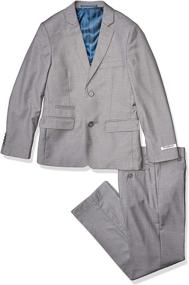 img 4 attached to 👔 Charcoal Husky 2 Piece Suit for Boys - Isaac Mizrahi Boys' Clothing