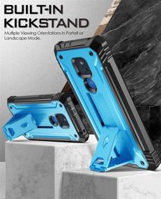 img 1 attached to 📱 Poetic Revolution Series Case for Moto G Play (2021): All-In-One Full-Body Rugged Protective Cover with Kickstand and Built-in Screen Protector - Blue