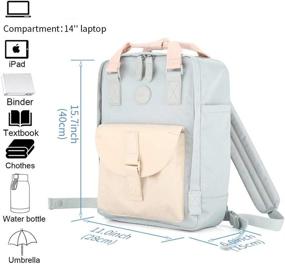 img 3 attached to Cute Laptop Backpack for Travel & College - Vintage Square Nursing Bag, Tear Resistant Business Bag for 14 Inch Macbook - Suitable for Men & Women (200-02#, Large)