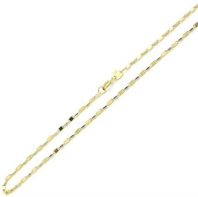 img 3 attached to 🌟 Stylish and Dazzling 14K Solid Gold Diamond Cut Mirror Chain Necklace - Customizable Colors - Unisex Sizes 16"-30