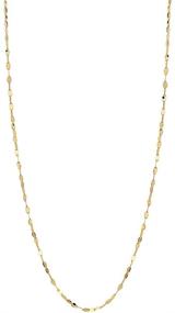 img 4 attached to 🌟 Stylish and Dazzling 14K Solid Gold Diamond Cut Mirror Chain Necklace - Customizable Colors - Unisex Sizes 16"-30