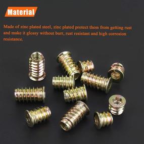img 3 attached to 🔩 60-Piece Pack of HELIFOUNER Threaded Insert Nuts - 1/4"-20 Size, 10mm/15mm/20mm Lengths, Complete with Hex Wrench