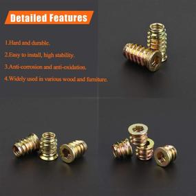 img 1 attached to 🔩 60-Piece Pack of HELIFOUNER Threaded Insert Nuts - 1/4"-20 Size, 10mm/15mm/20mm Lengths, Complete with Hex Wrench
