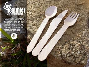 img 1 attached to 🌱 Bamboodlers Disposable Wooden Knives – 100 Count, All-Natural, Eco-Friendly, Biodegradable, Compostable – Embrace Earth's Awesomeness with 6.5” Pack