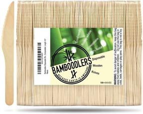 img 4 attached to 🌱 Bamboodlers Disposable Wooden Knives – 100 Count, All-Natural, Eco-Friendly, Biodegradable, Compostable – Embrace Earth's Awesomeness with 6.5” Pack