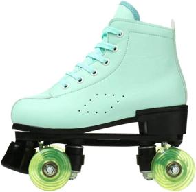 img 1 attached to 👟 XUDREZ Unisex High-Top Double-Row Leather Roller Skates - Classic Premium Shoes for Women and Men