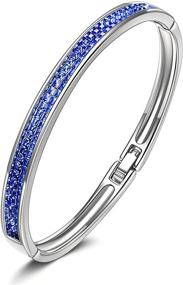 img 4 attached to 💎 Luxurious Kate Lynn Womens Jewelry Lifespring Bangle Bracelets - Sparkling Crystals Bracelets for Special Occasions - Perfect Birthday, Anniversary, and Graduation Gifts! Comes with Elegant Jewelry Box
