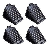 img 1 attached to 🔒 MAXXHAUL 70472 Heavy Duty Black Wheel Chock 2-Pack - Solid Rubber, 8x4x6 inches review by Shantel Griffin