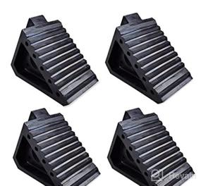 img 5 attached to 🔒 MAXXHAUL 70472 Heavy Duty Black Wheel Chock 2-Pack - Solid Rubber, 8x4x6 inches