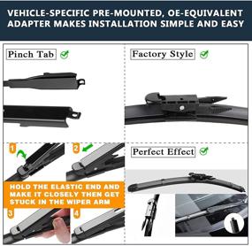 img 3 attached to 🚗 High Quality Wiper Blade Set for 2012-2017 Traverse Acadia Enclave, 2005-2010 PONTIAC G6, and 2008-2011 Lucerne - 24"/21" (2 Pack)