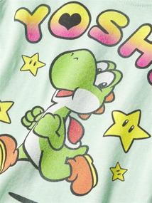 img 1 attached to 🐢 Прелестный и комфортный: Футболка для девочек Fifth Sun Nintendo Yoshi Love Heather Crew