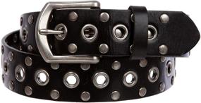 img 2 attached to 🏻 Authentic Vintage Leather Women's Belt Accessories with Oil Tanned Finish, Grommets, and Studs