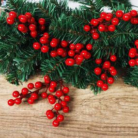 img 1 attached to 🎄 Enhance Your Christmas Tree Décor with DR.DUDU 24 Pack Christmas Red Berries Stems: Ideal for DIY Crafts, Wreaths, Garlands and Ornaments!