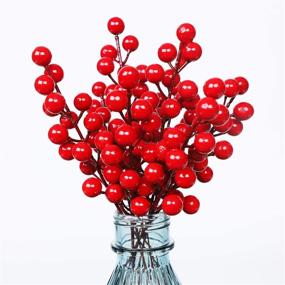 img 2 attached to 🎄 Enhance Your Christmas Tree Décor with DR.DUDU 24 Pack Christmas Red Berries Stems: Ideal for DIY Crafts, Wreaths, Garlands and Ornaments!