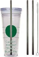 2-pack stainless steel venti travel mug replacement straws for hot & cold to-go drink cups логотип