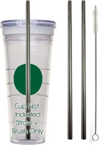 img 4 attached to 2-Pack Stainless Steel Venti Travel Mug Replacement Straws for Hot & Cold To-Go Drink Cups