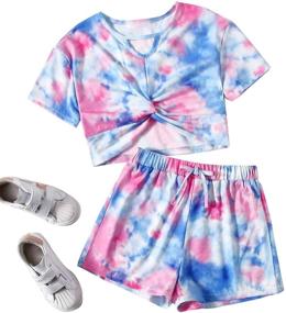img 4 attached to 👚 Stylish Romwe Girls Sleeve Shorts Outfit: Trendy Options for Girls' Clothing