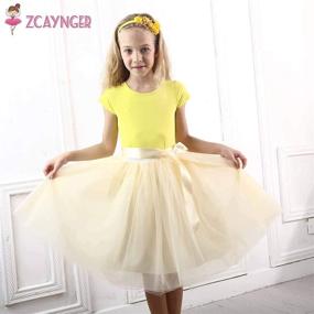 img 3 attached to Zcaynger Dancing 4 Layer Fluffy Ribbon Girls' Clothing: Stylish & Vibrant Outfits for Trendy Young Dancers!