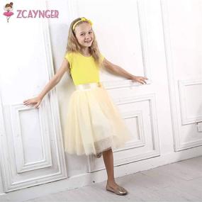 img 2 attached to Zcaynger Dancing 4 Layer Fluffy Ribbon Girls' Clothing: Stylish & Vibrant Outfits for Trendy Young Dancers!