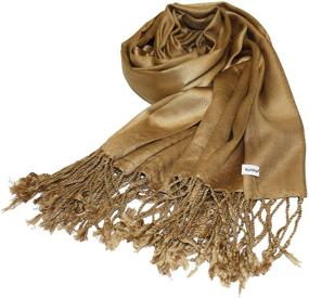 img 1 attached to 🧣 Kuldip Satin Pashmina Scarf Champagne: Elegant Women's Accessories and Wraps