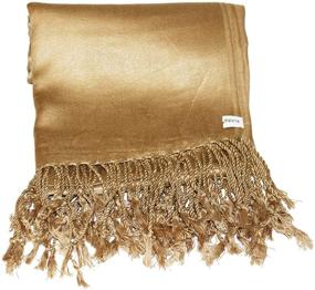 img 3 attached to 🧣 Kuldip Satin Pashmina Scarf Champagne: Elegant Women's Accessories and Wraps