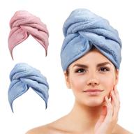 🔹 casavida microfiber hair towel turban wrap - absorbent, quick dry hair drying accessory wrap for women - soft, lightweight shower head towel, bathing wrapped cap - 2 pack logo