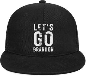 img 3 attached to 🧢 Unisex Let's Go Brandon Trucker Snapback: Classic Flat Bill Mesh Hip-Hop Hat with Adjustable Back Cap