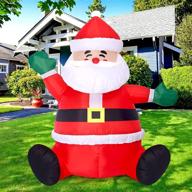 🎅 toloco 5 feet inflatable santa claus for christmas, outdoor yard decorations, led lights built-in, blow up christmas decorations logo