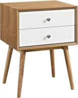 🌙 modway dispatch nightstand: sleek twin-sized in natural white for elegant bedroom décor логотип