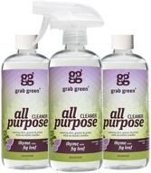 🌿 grab green thyme with fig leaf all purpose cleaner spray, biodegradable, residue & streak-free, 16oz bottle (3-pack) logo