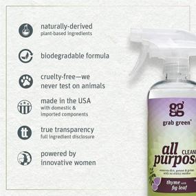 img 2 attached to 🌿 Grab Green Thyme with Fig Leaf All Purpose Cleaner Spray, Biodegradable, Residue & Streak-Free, 16oz Bottle (3-Pack)