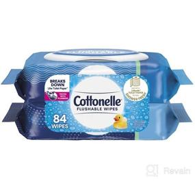 img 5 attached to 🧻 Cottonelle Flusheable Wet Wipes for Adults and Kids - 8 Flip-Top Packs, 42 Wipes/Pack (336 Total Wipes)