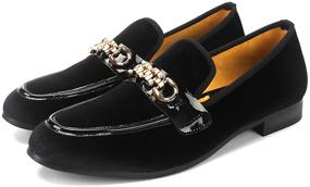 img 3 attached to 👞 Stylish XQWFH Loafers Smoking Slippers: Perfect Wedding Men's Shoes