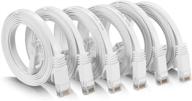 🔌 3ft cat 6 ethernet cable white - flat short internet network cable - cat 6 computer patch cable with snagless rj45 connectors - 3 feet white (pack of 6) logo