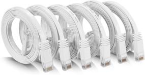 img 4 attached to 🔌 3ft Cat 6 Ethernet Cable White - Flat Short Internet Network Cable - Cat 6 Computer Patch Cable with Snagless RJ45 Connectors - 3 Feet White (Pack of 6)