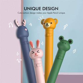 img 2 attached to 🦌 AhaStyle Cute Cartoon Blue Deer Silicone Sleeve Cover for Apple Pencil 1st Gen - Compatible Accessories for Apple Pencil 1st Generation