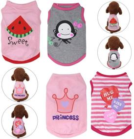 img 1 attached to 🐶 Yikeyo Set of 4 Dog Shirts for Small Medium Dogs - XS Dog Clothing - Dog Outfits for Small Dogs - XS Puppy Clothes for Girls - Chihuahua Clothing - Dog T-Shirt - Small Dog Summer Apparel