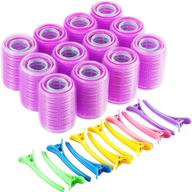 effortless curling: self-grip hair rollers set with multicolor plastic duck teeth bows hair clips - ideal for women, men, and kids (48 pieces) logo